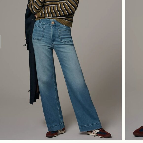 Anthropologie Maeve Collete Blue Wide Leg Jeans 31 - Picture 1 of 9